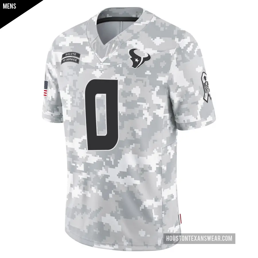 Men&#039;s Houston Texans &#65283;0 Azeez Al-Shaair Arctic Camo Limited 2024 Salute to Service Jersey