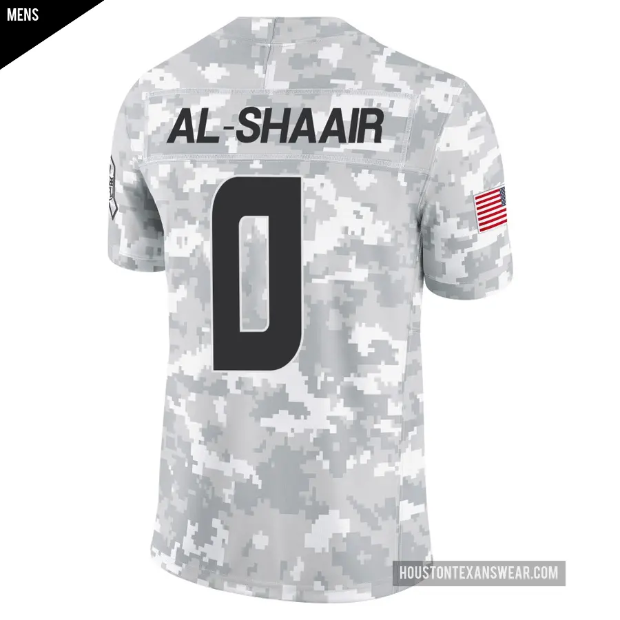 Men&#039;s Houston Texans &#65283;0 Azeez Al-Shaair Arctic Camo Limited 2024 Salute to Service Jersey
