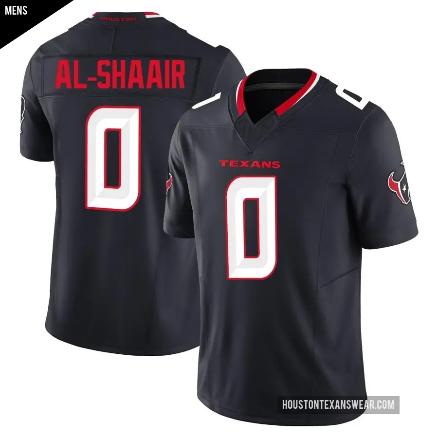 Men's Houston Texans ＃0 Azeez Al-Shaair Navy Limited Alternate Vapor F.U.S.E. Jersey