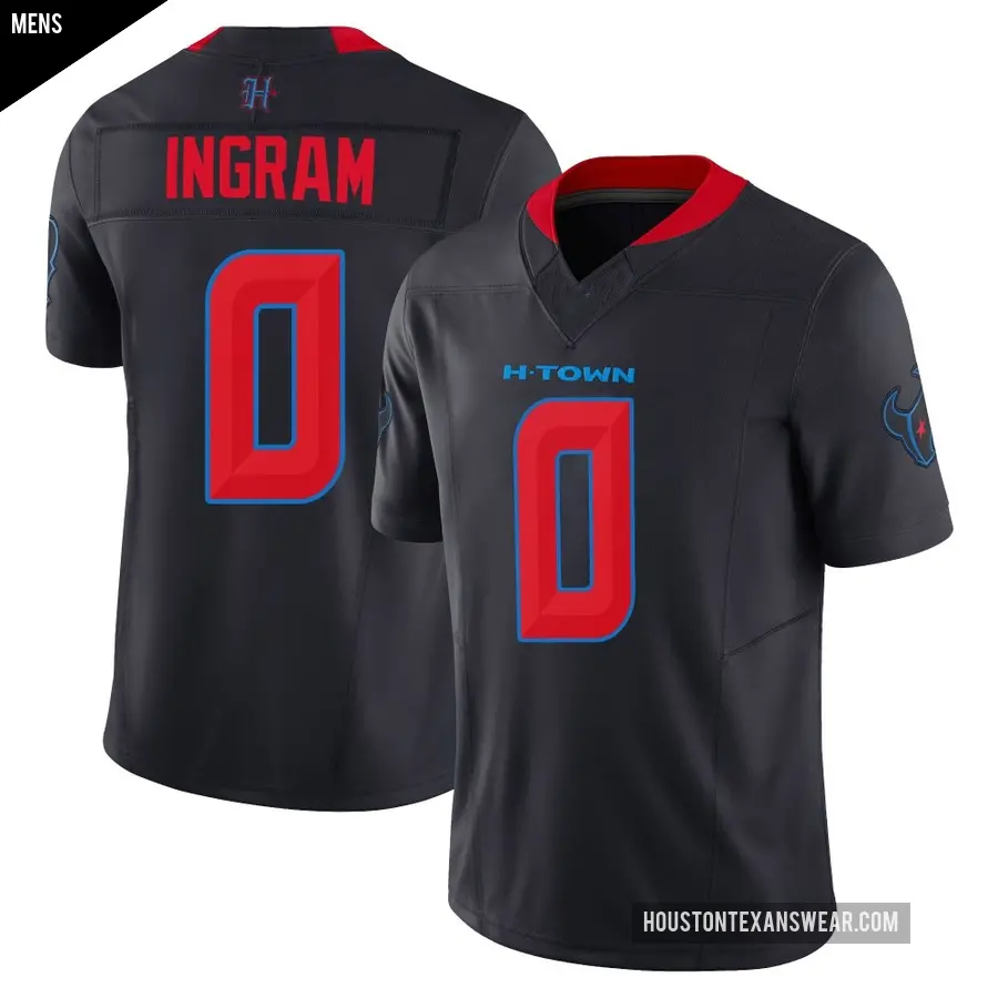 Men's Houston Texans ＃0 Ed Ingram Navy Limited 2nd Alternate Vapor F.U.S.E. Jersey