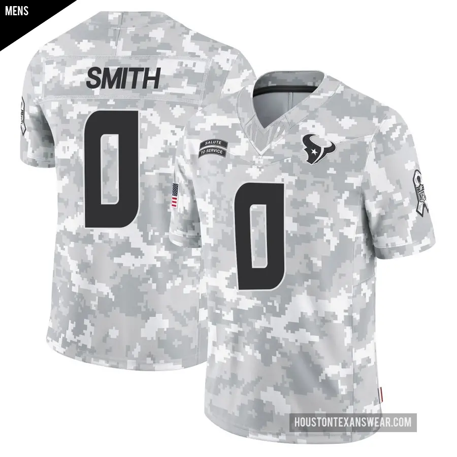 Men's Houston Texans ＃0 Jaylin Smith Arctic Camo Limited 2024 Salute to Service Jersey