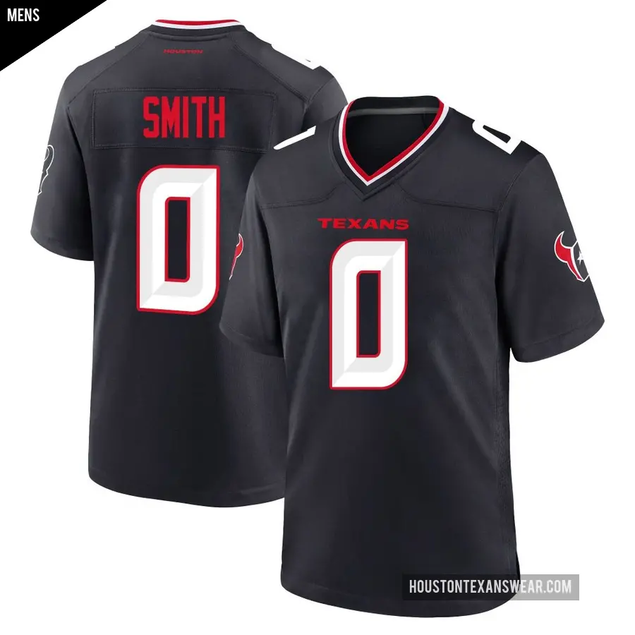 Men&#039;s Houston Texans &#65283;0 Jaylin Smith Navy Game Team Jersey