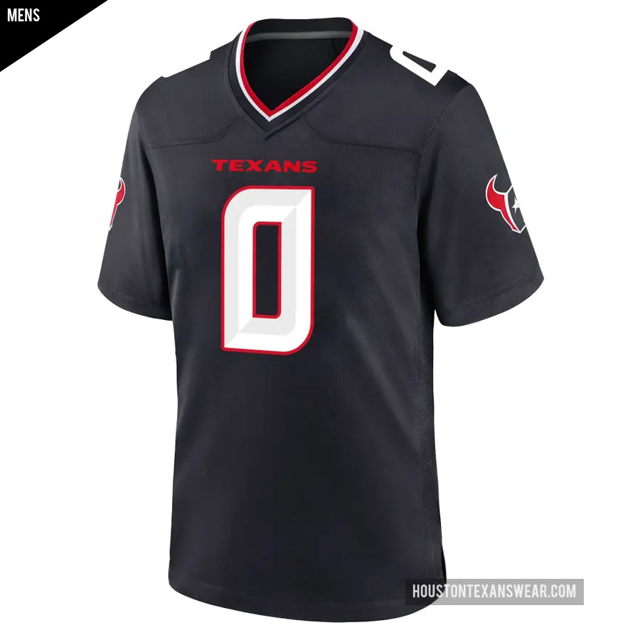 Men&#039;s Houston Texans &#65283;0 Jaylin Smith Navy Game Team Jersey