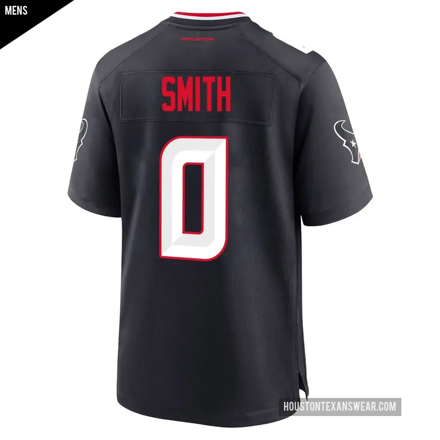 Men&#039;s Houston Texans &#65283;0 Jaylin Smith Navy Game Team Jersey