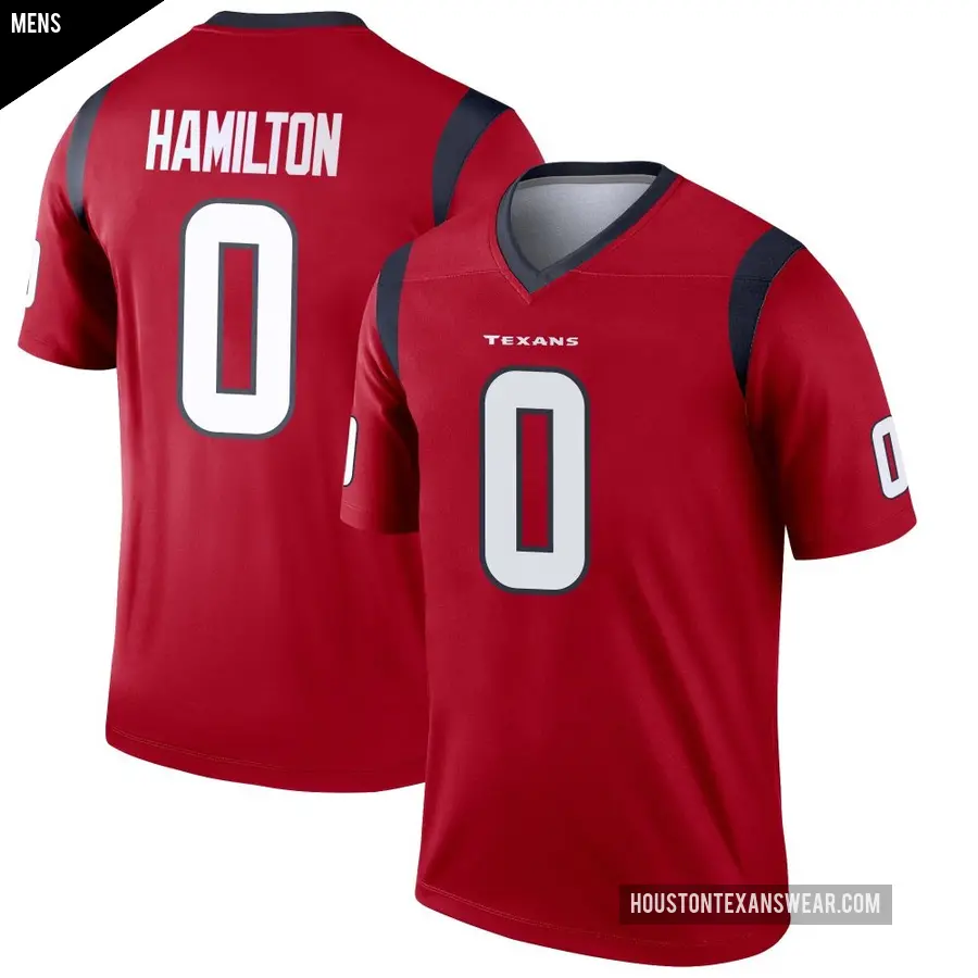 Men&#039;s Houston Texans &#65283;0 Kyonte Hamilton Red Legend Jersey
