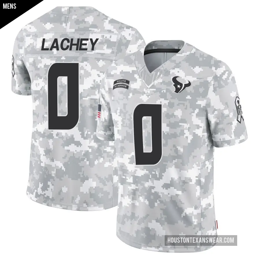 Men's Houston Texans ＃0 Luke Lachey Arctic Camo Limited 2024 Salute to Service Jersey