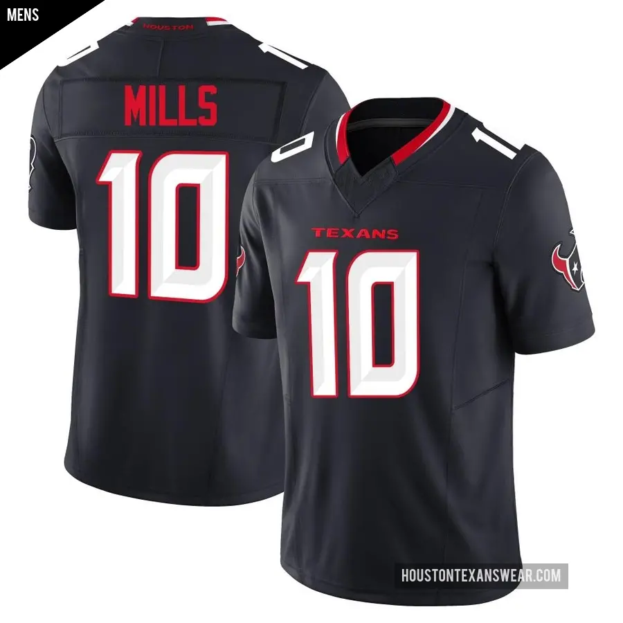 Men's Houston Texans ＃10 Davis Mills Navy Limited Alternate Vapor F.U.S.E. Jersey