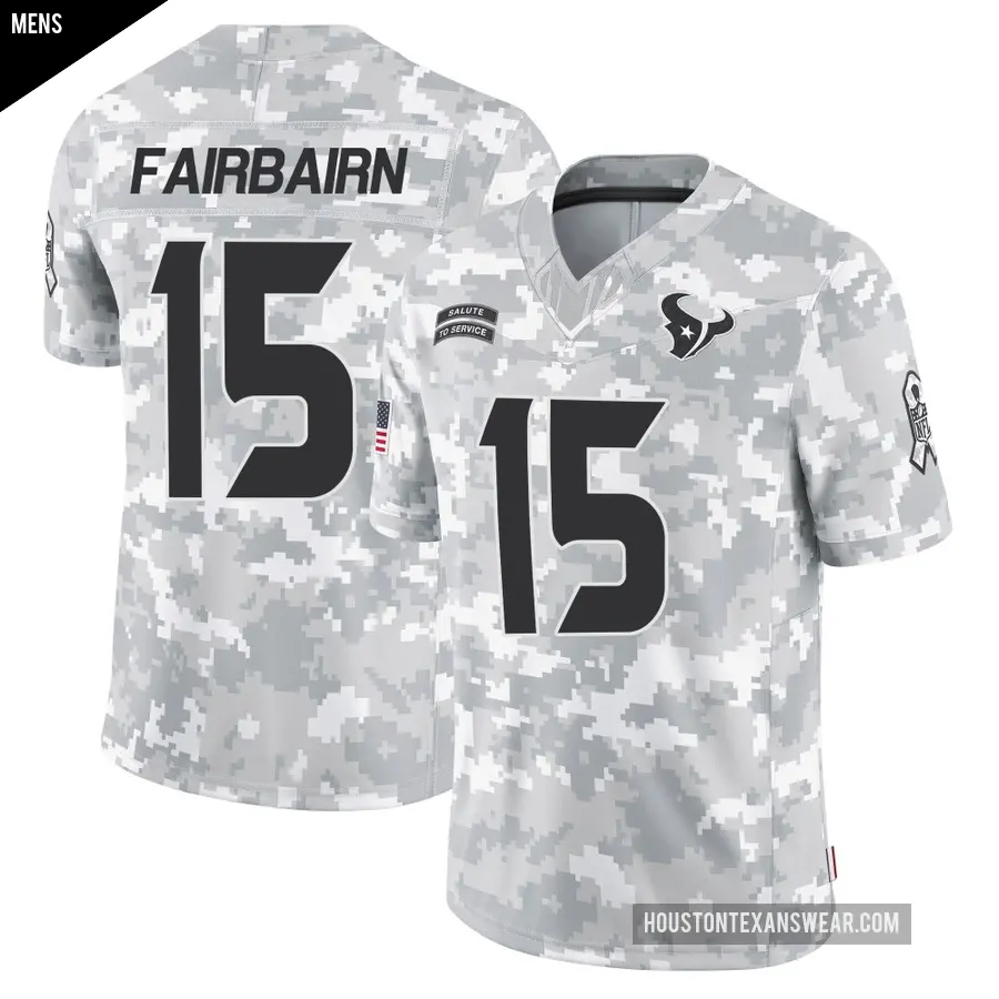 Men's Houston Texans ＃15 Ka'imi Fairbairn Arctic Camo Limited 2024 Salute to Service Jersey