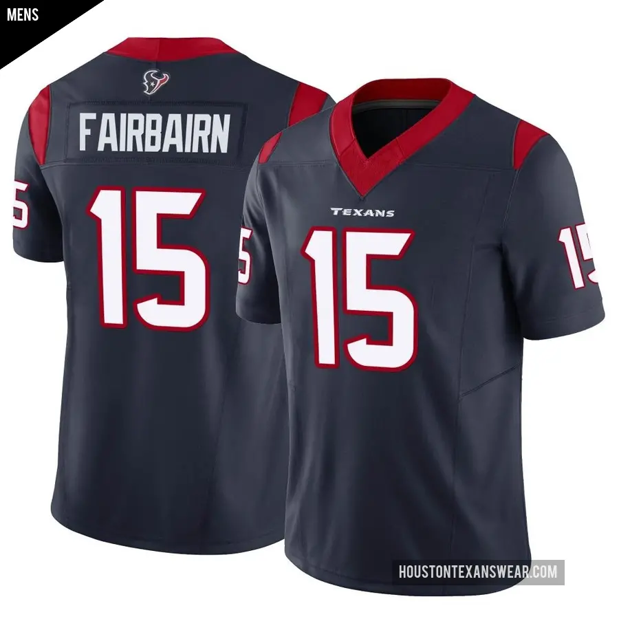 Men's Houston Texans ＃15 Ka'imi Fairbairn Navy Limited Vapor F.U.S.E. Jersey