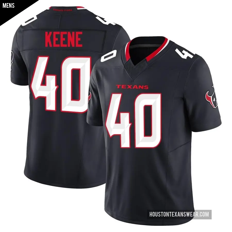 Men's Houston Texans ＃40 Dalton Keene Navy Limited Alternate Vapor F.U.S.E. Jersey