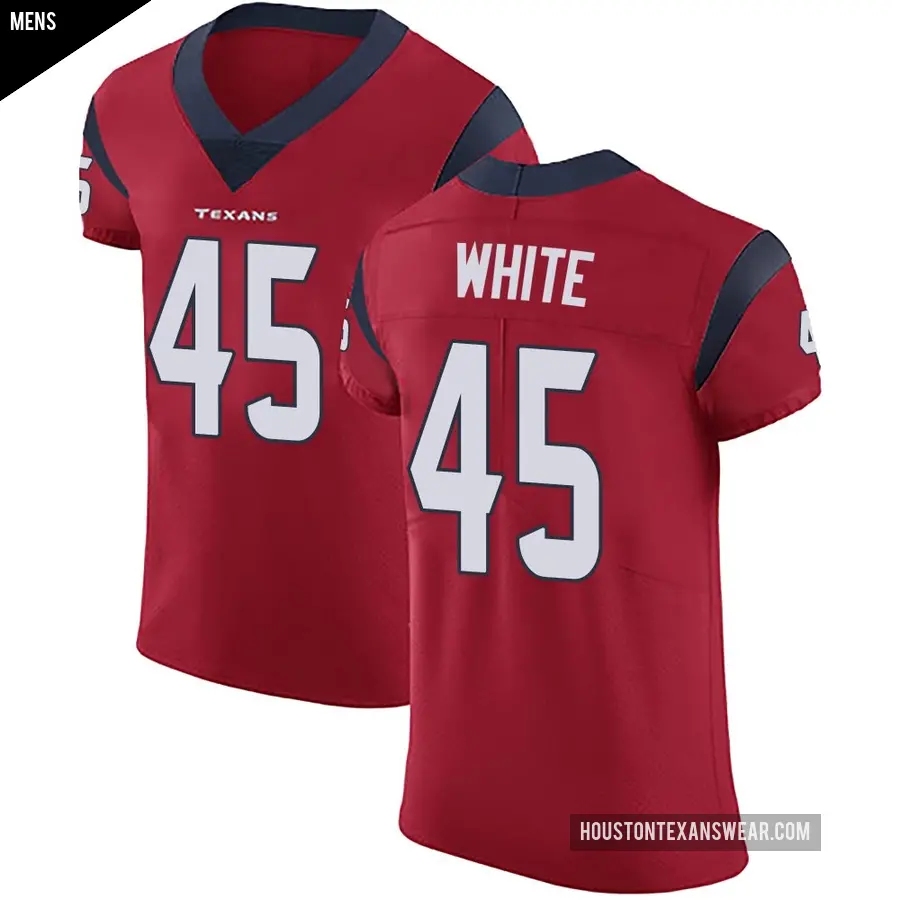 Men&#039;s Houston Texans &#65283;45 Devin White Red Elite Alternate Vapor Untouchable Jersey