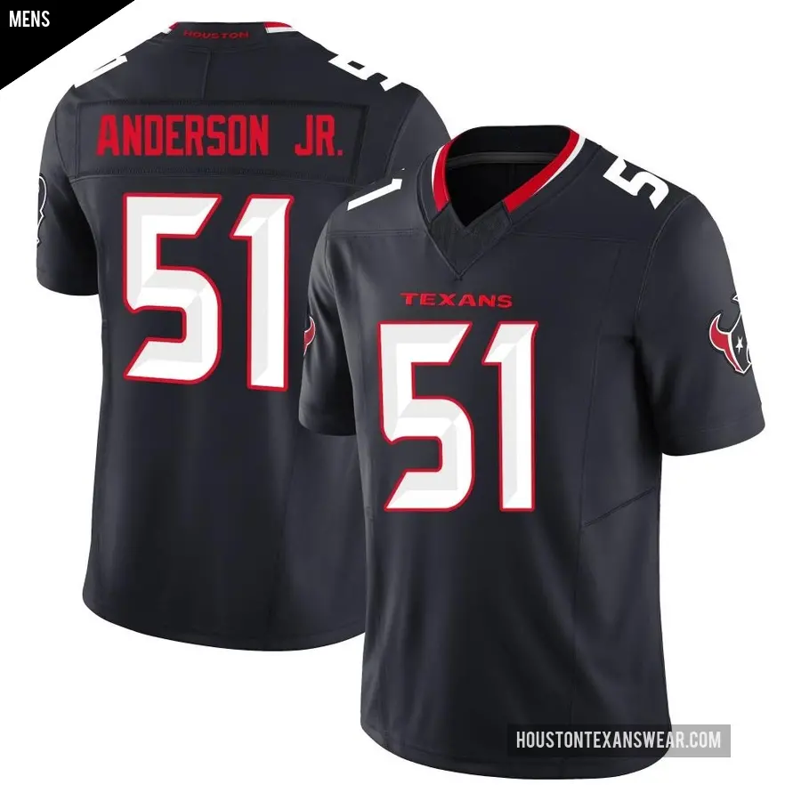 Men's Houston Texans ＃51 Will Anderson Jr. Navy Limited Alternate Vapor F.U.S.E. Jersey