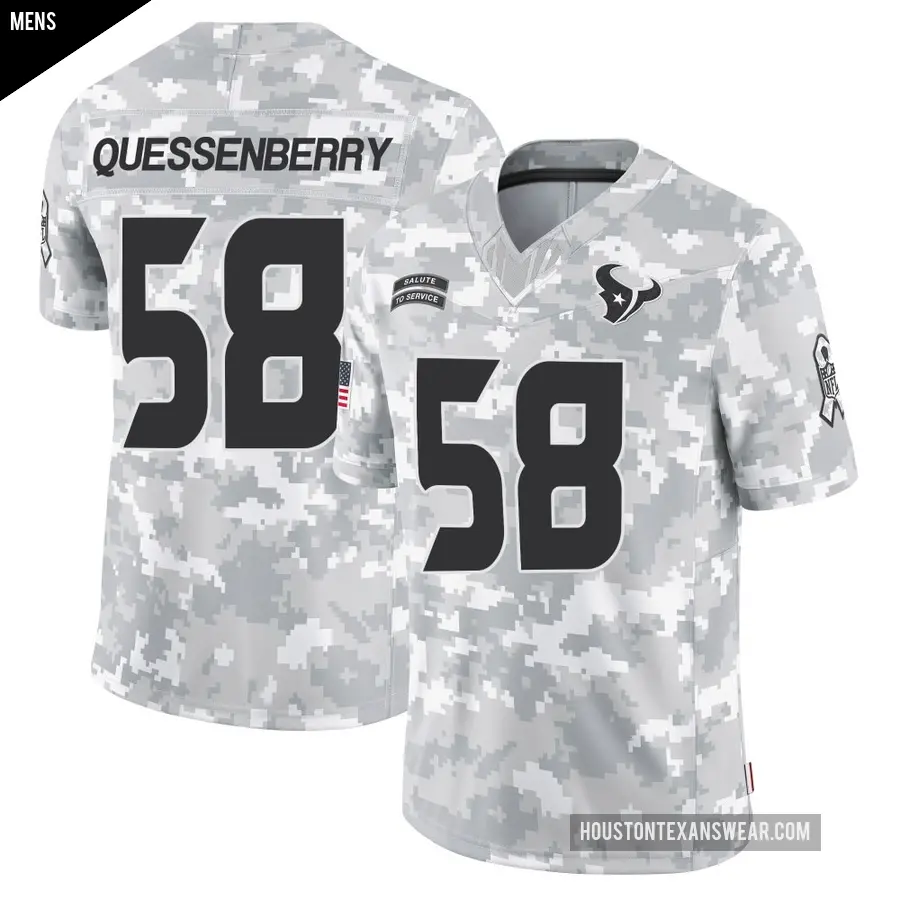 Men's Houston Texans ＃58 Scott Quessenberry Arctic Camo Limited 2024 Salute to Service Jersey