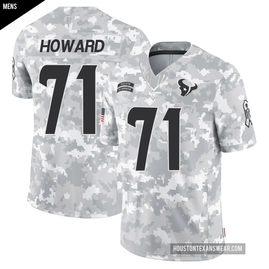 Men's Houston Texans ＃71 Tytus Howard Arctic Camo Limited 2024 Salute to Service Jersey