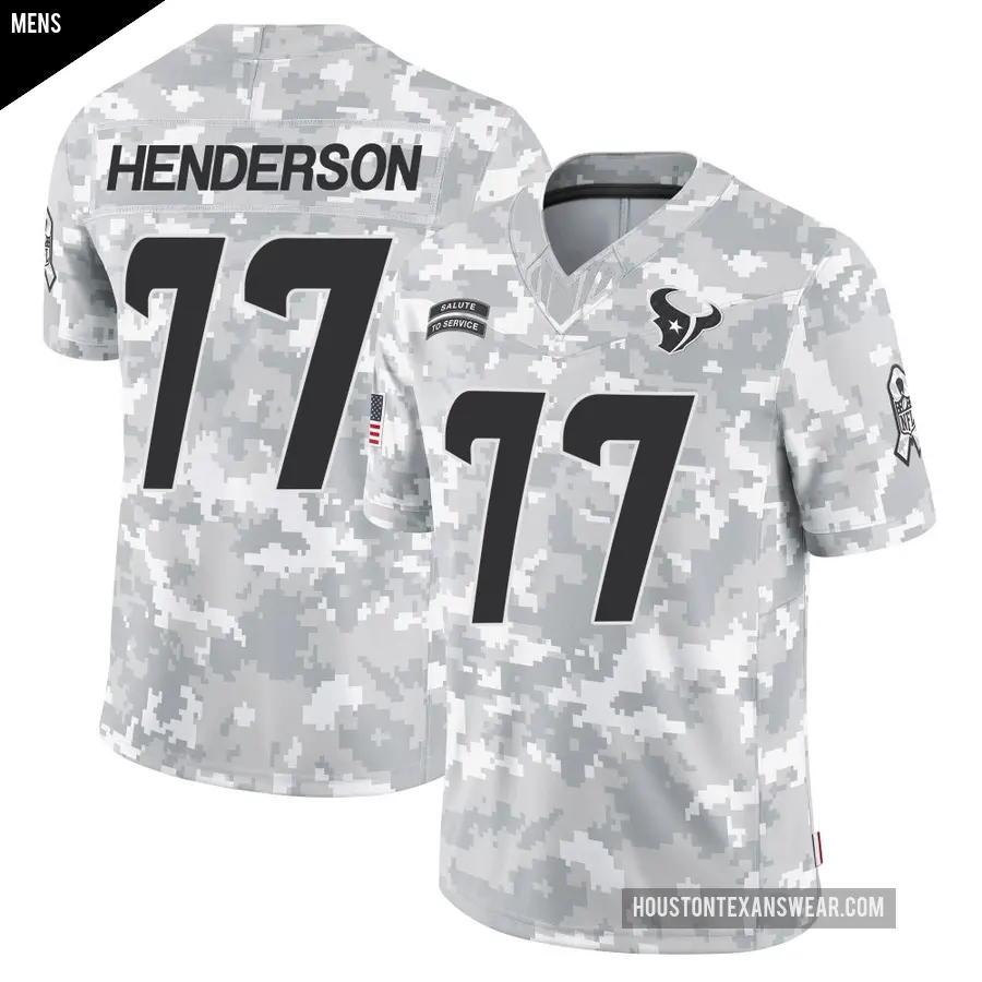 Men's Houston Texans ＃77 LaDarius Henderson Arctic Camo Limited 2024 Salute to Service Jersey