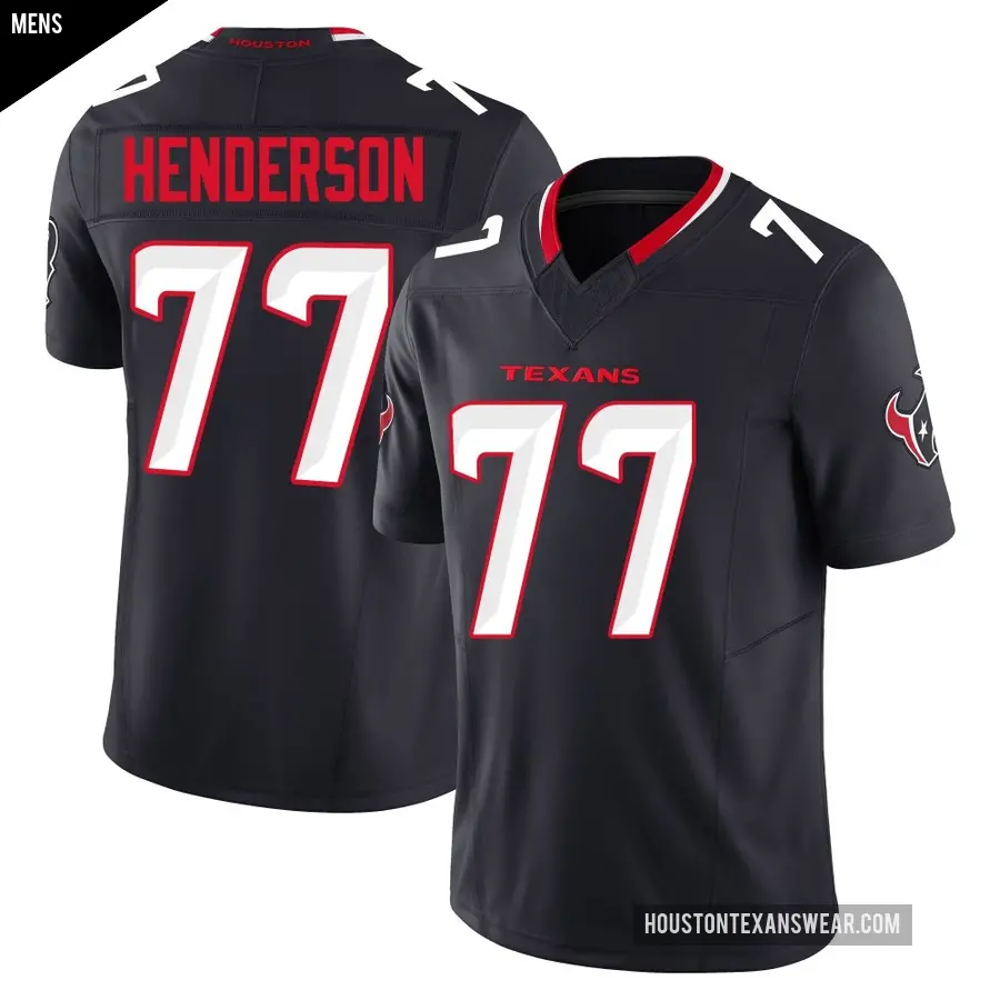 Men's Houston Texans ＃77 LaDarius Henderson Navy Limited Alternate Vapor F.U.S.E. Jersey