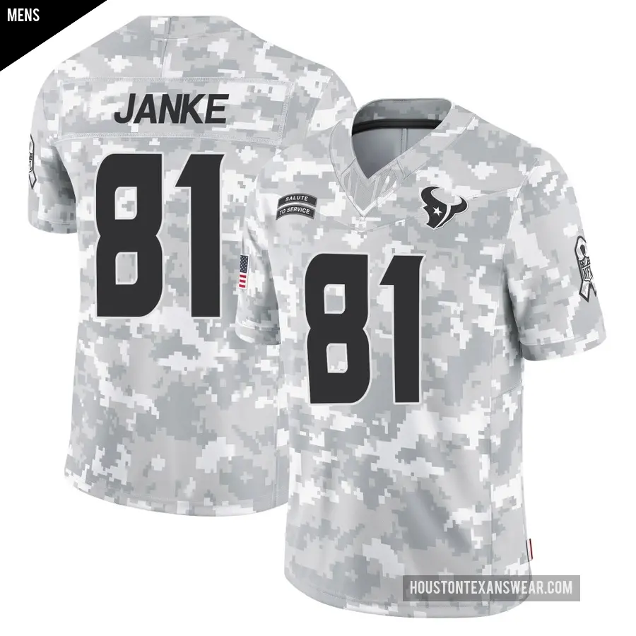 Men's Houston Texans ＃81 Jaxon Janke Arctic Camo Limited 2024 Salute to Service Jersey