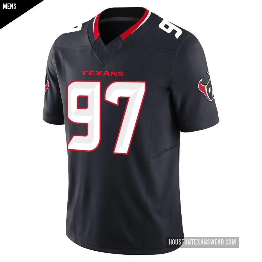 Men&#039;s Houston Texans &#65283;97 Mario Edwards Jr. Navy Limited Alternate Vapor F.U.S.E. Jersey