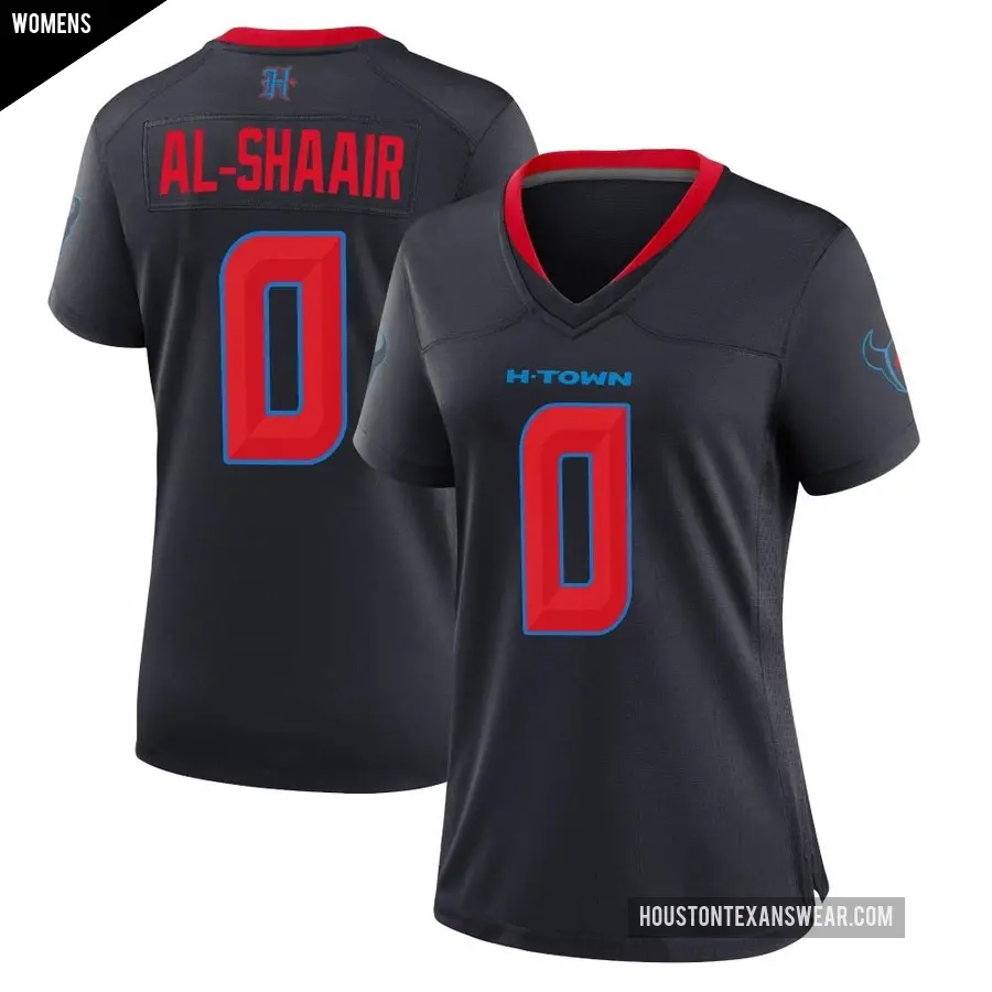 Women's Houston Texans ＃0 Azeez Al-Shaair Navy Game 2nd Alternate Jersey