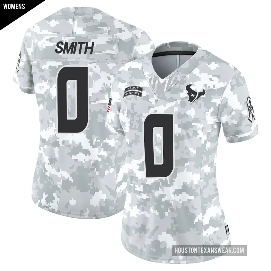 Women's Houston Texans ＃0 Jaylin Smith Arctic Camo Limited 2024 Salute to Service Jersey
