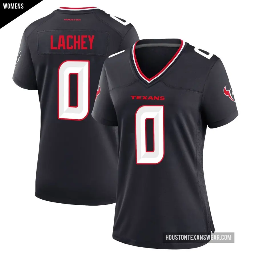Women's Houston Texans ＃0 Luke Lachey Navy Game Team Jersey