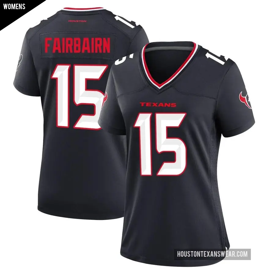 Women's Houston Texans ＃15 Ka'imi Fairbairn Navy Game Team Jersey