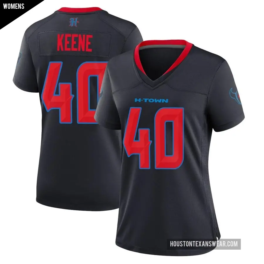 Women's Houston Texans ＃40 Dalton Keene Navy Game 2nd Alternate Jersey