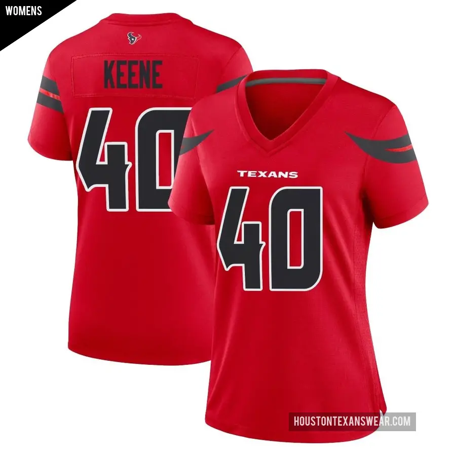Women's Houston Texans ＃40 Dalton Keene Red Game Alternate Jersey