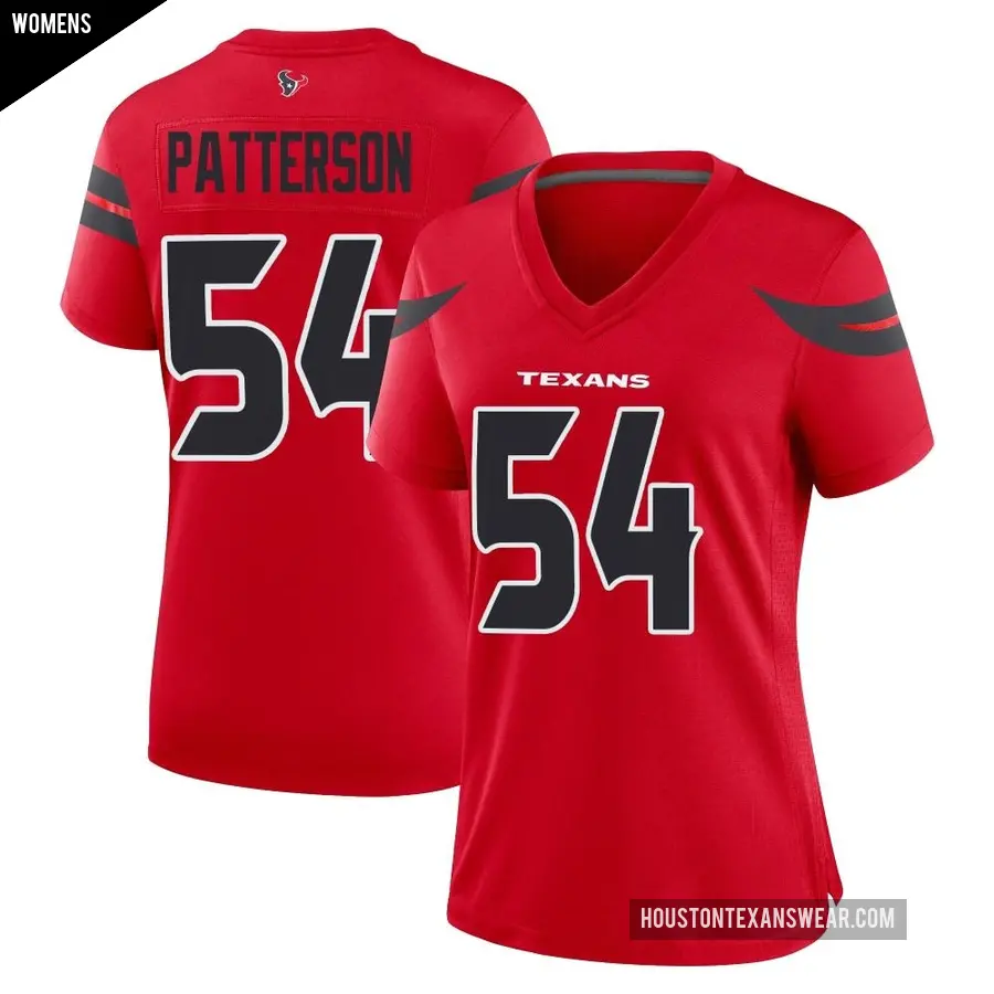 Women's Houston Texans ＃54 Jarrett Patterson Red Game Alternate Jersey