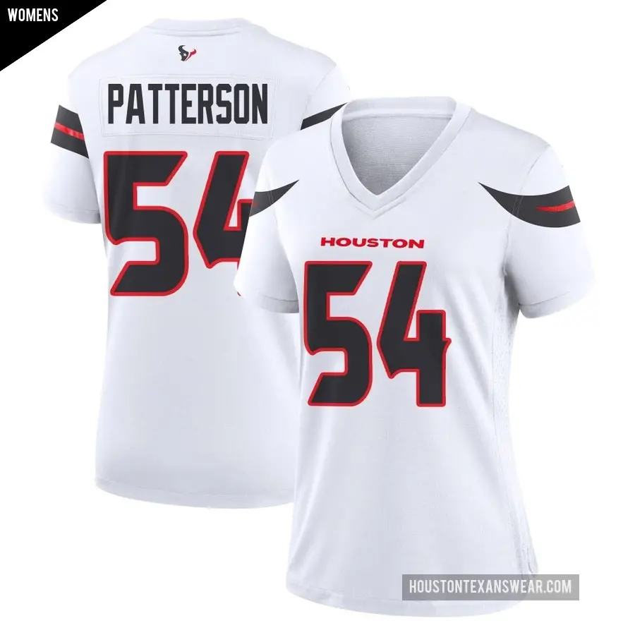 Women's Houston Texans ＃54 Jarrett Patterson White Game Jersey