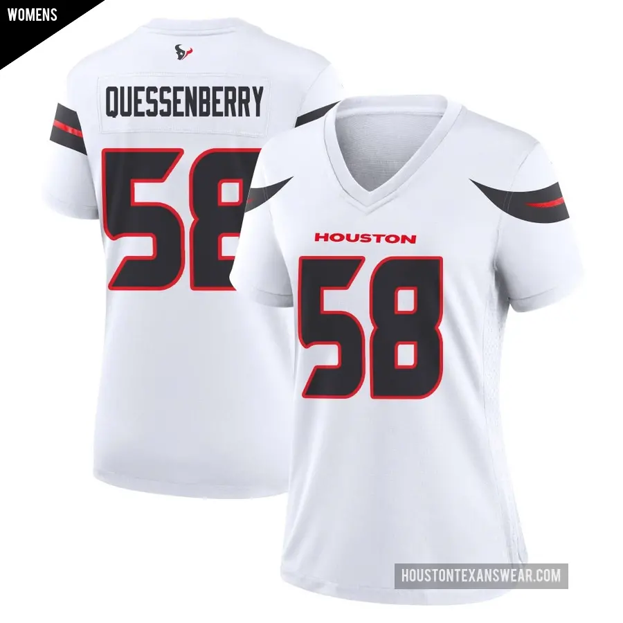 Women's Houston Texans ＃58 Scott Quessenberry White Game Jersey