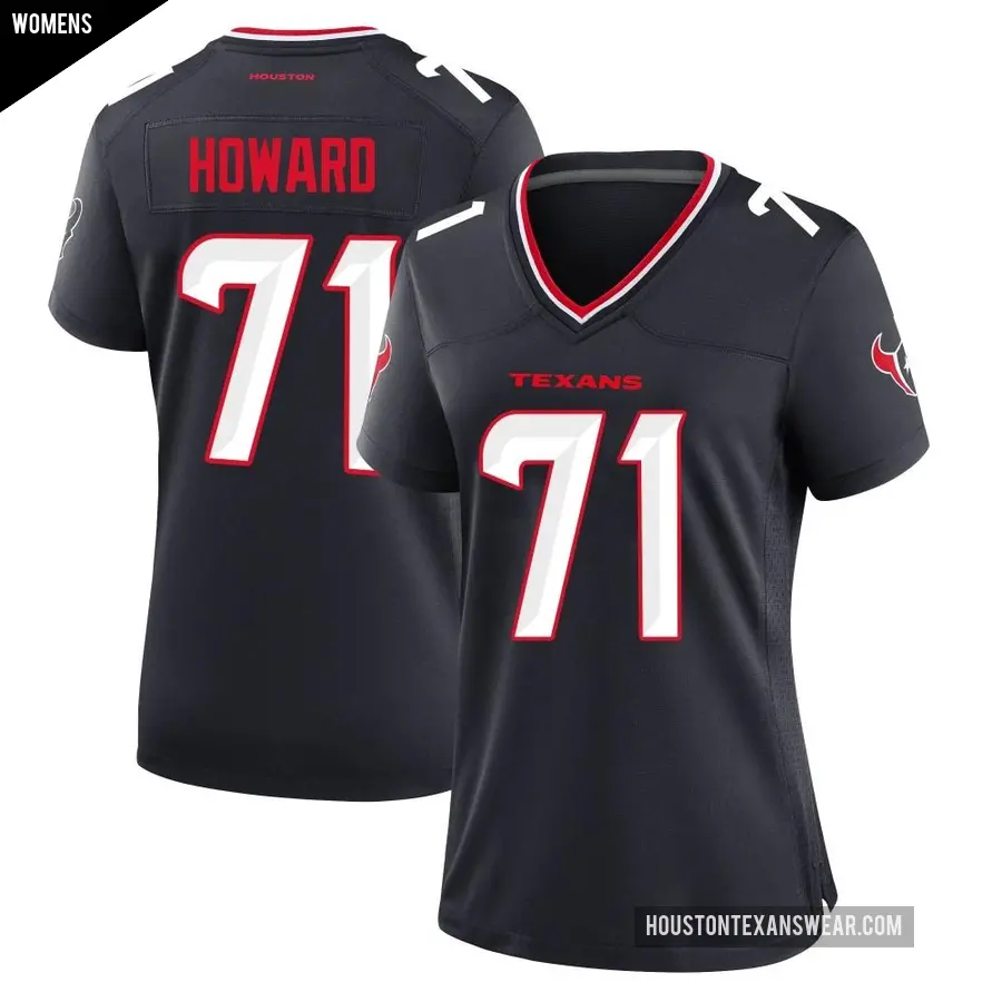 Women's Houston Texans ＃71 Tytus Howard Navy Game Team Jersey