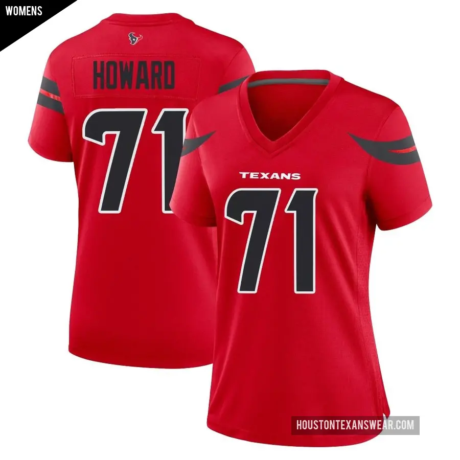 Women's Houston Texans ＃71 Tytus Howard Red Game Alternate Jersey