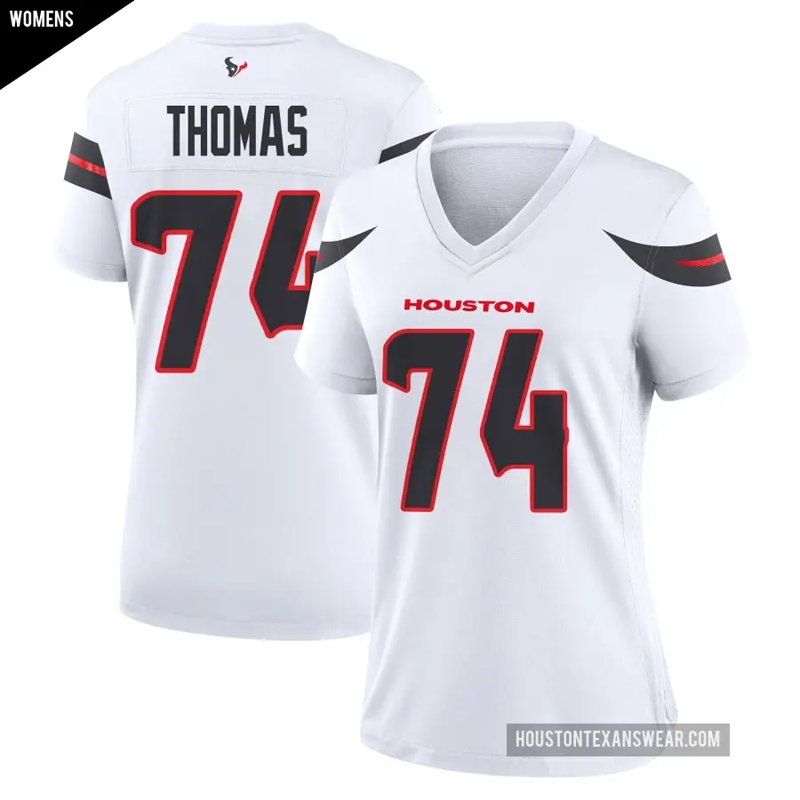 Women's Houston Texans ＃74 Zach Thomas White Game Jersey