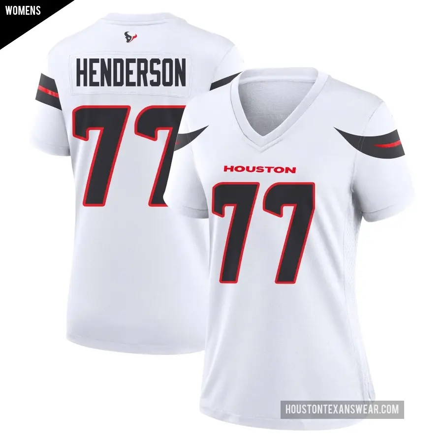 Women's Houston Texans ＃77 LaDarius Henderson White Game Jersey