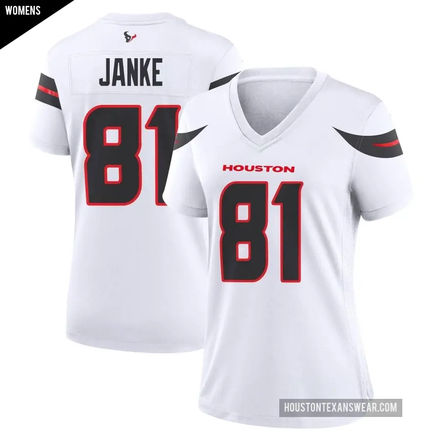 Women's Houston Texans ＃81 Jaxon Janke White Game Jersey