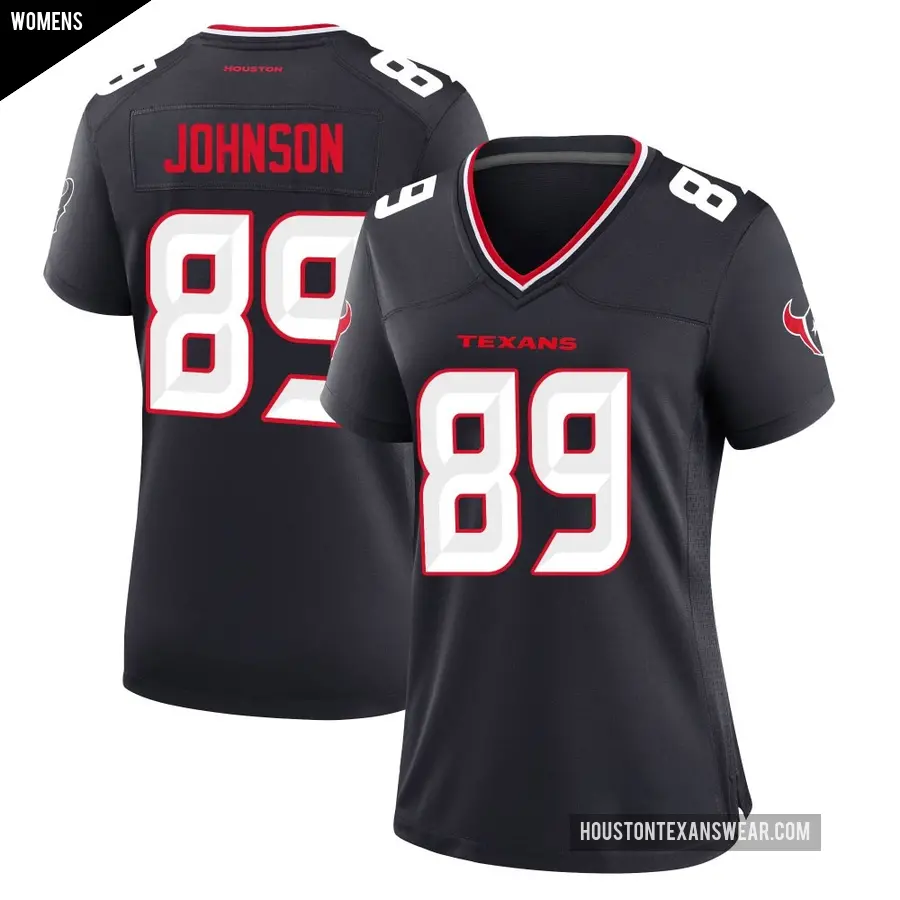 Women's Houston Texans ＃89 Xavier Johnson Navy Game Team Jersey