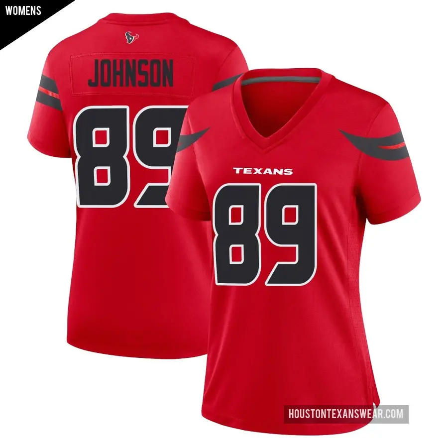 Women's Houston Texans ＃89 Xavier Johnson Red Game Alternate Jersey