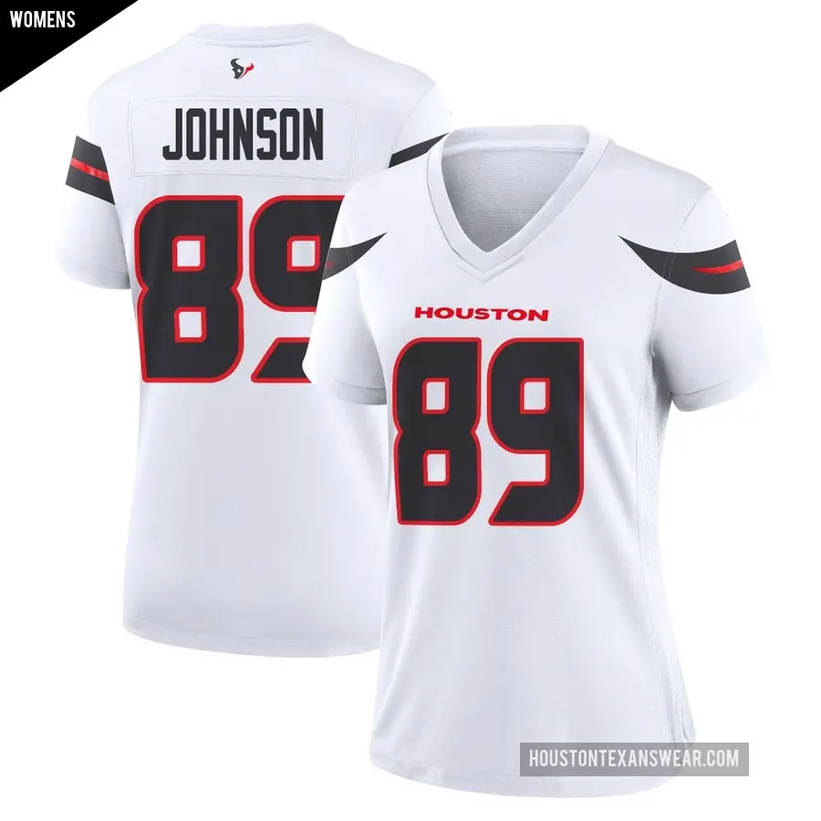 Women's Houston Texans ＃89 Xavier Johnson White Game Jersey