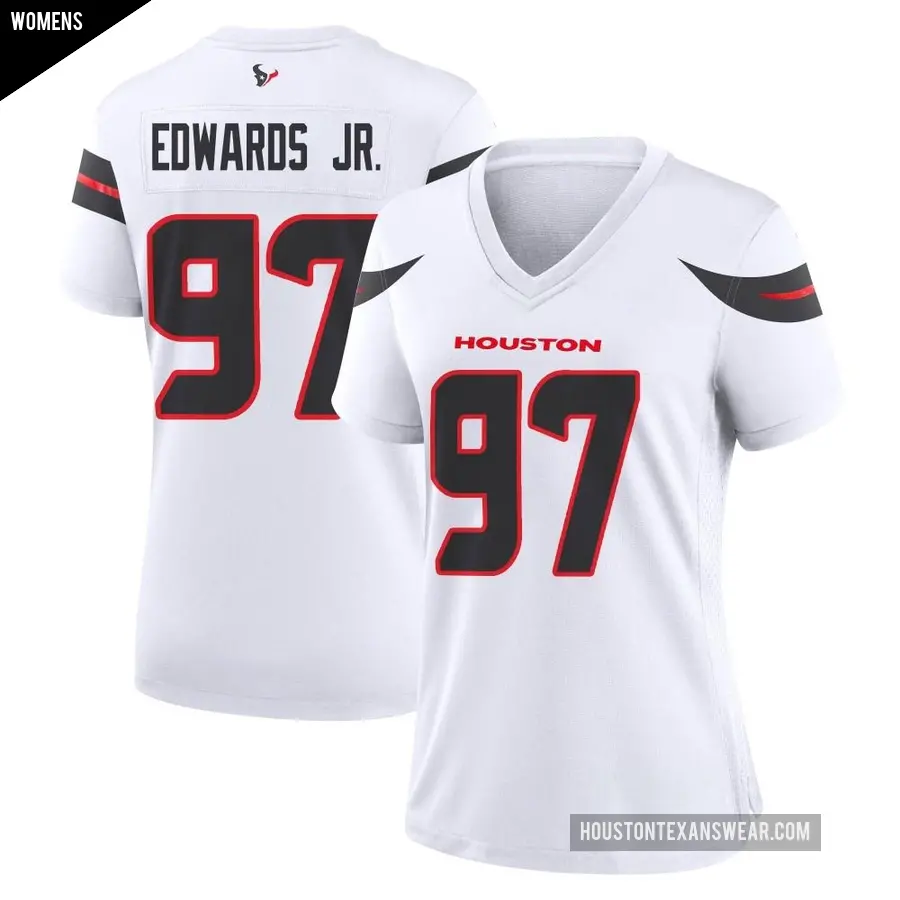 Women's Houston Texans ＃97 Mario Edwards Jr. White Game Jersey