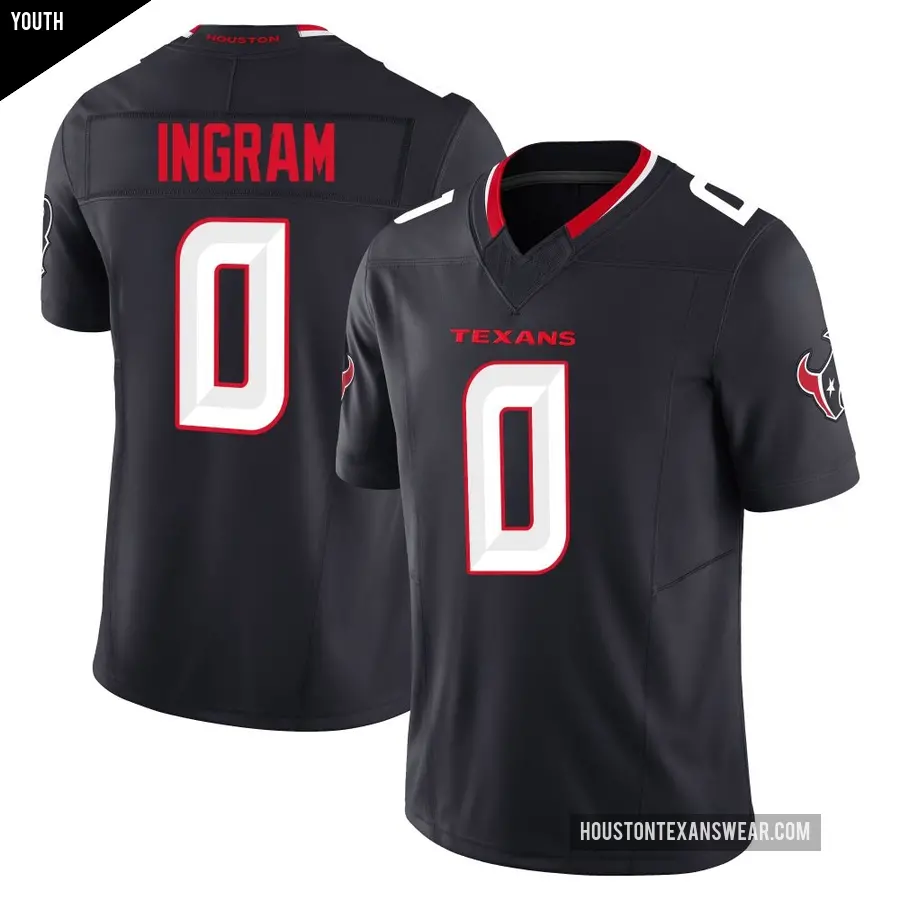 Youth Houston Texans &#65283;0 Ed Ingram Navy Limited Alternate Vapor F.U.S.E. Jersey