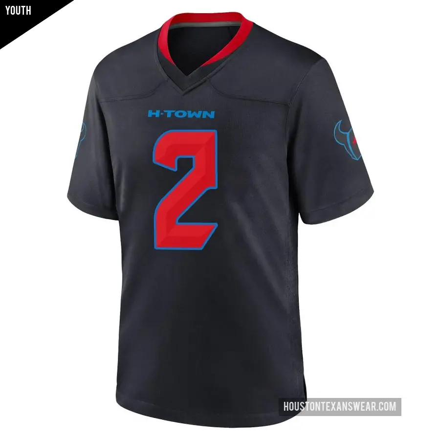Youth Houston Texans &#65283;2 Robert Woods Navy Game 2nd Alternate Jersey