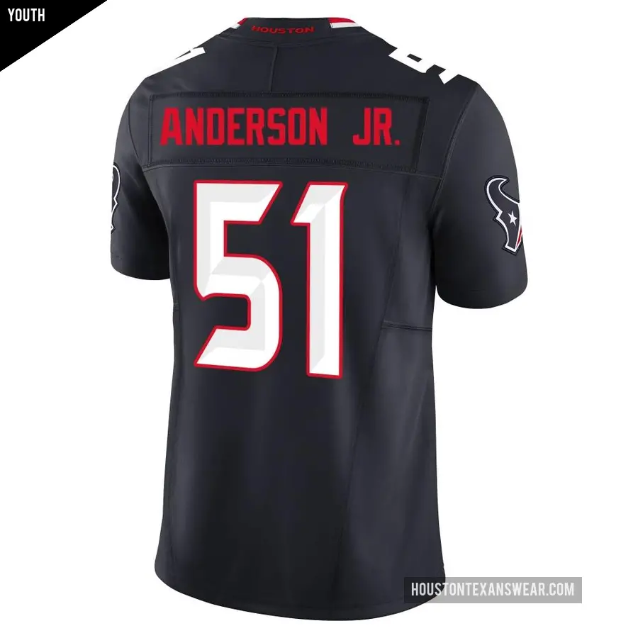 Youth Houston Texans &#65283;51 Will Anderson Jr. Navy Limited Alternate Vapor F.U.S.E. Jersey