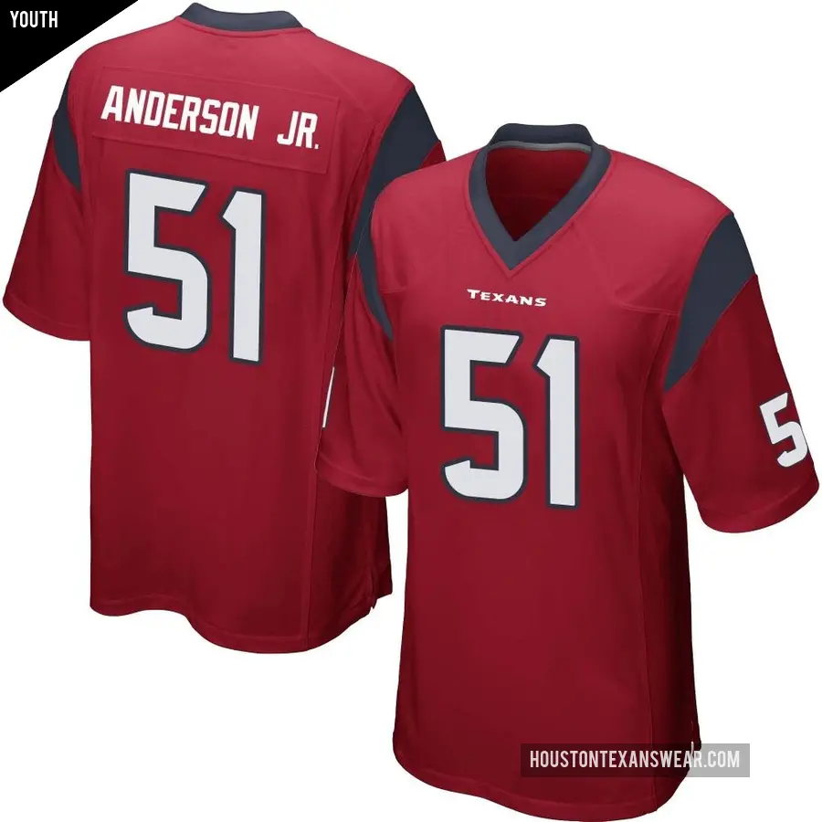 Youth Houston Texans ＃51 Will Anderson Jr. Red Game Alternate Jersey