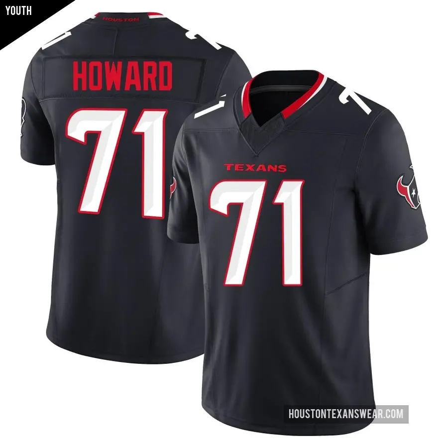 Youth Houston Texans ＃71 Tytus Howard Navy Limited Alternate Vapor F.U.S.E. Jersey