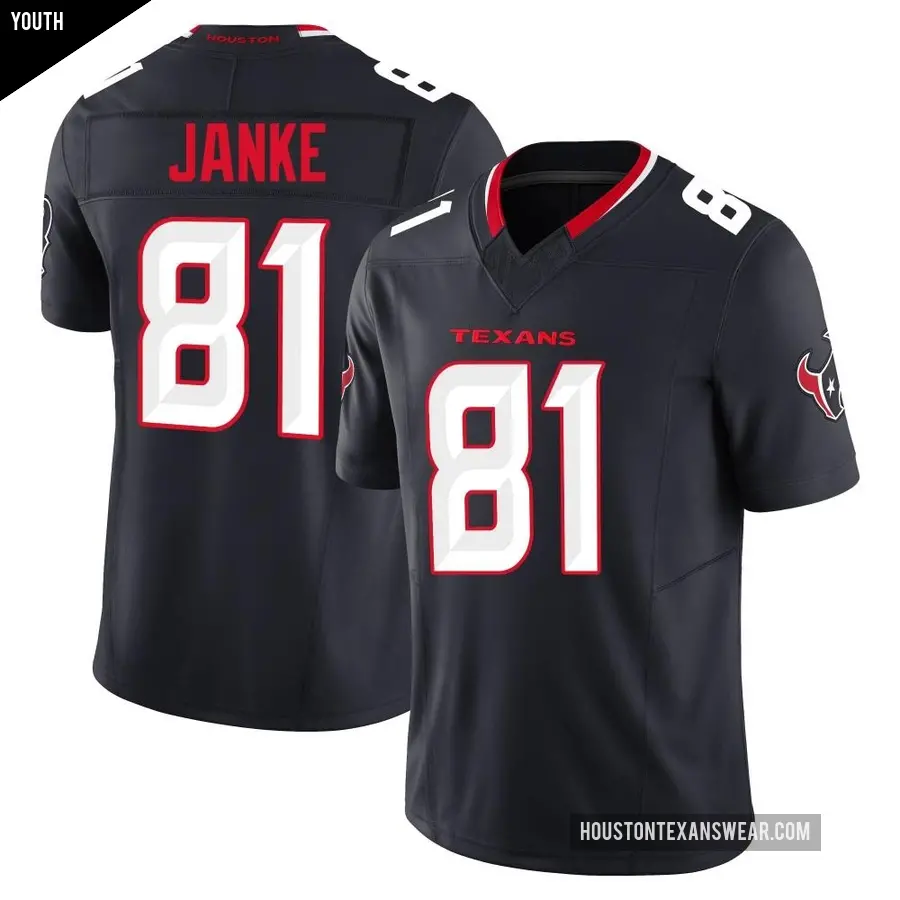 Youth Houston Texans ＃81 Jaxon Janke Navy Limited Alternate Vapor F.U.S.E. Jersey