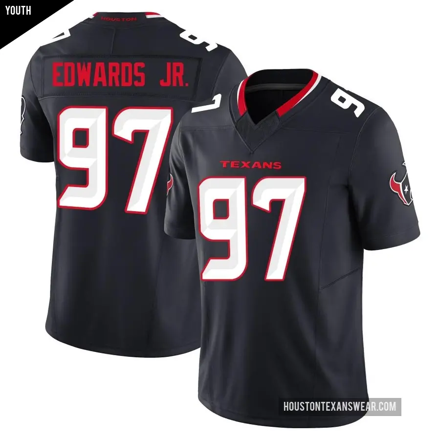 Youth Houston Texans ＃97 Mario Edwards Jr. Navy Limited Alternate Vapor F.U.S.E. Jersey
